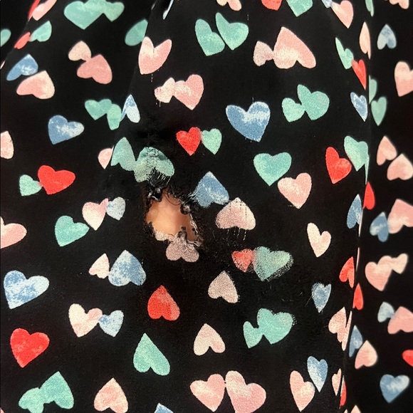 New York & Company Black Heart Print Blouse - Picture 6 of 8